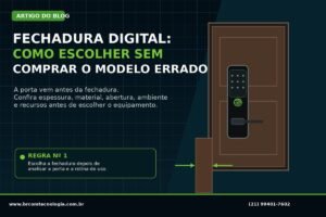 Capa do artigo da BRCOM sobre como escolher fechadura digital compatível com a porta