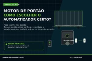 Capa do artigo da BRCOM sobre como escolher o motor de portão eletrônico certo