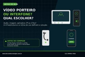 Capa do artigo da BRCOM sobre vídeo porteiro ou interfone: qual escolher