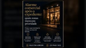 Central de alarme comercial com zonas de proteção após o expediente