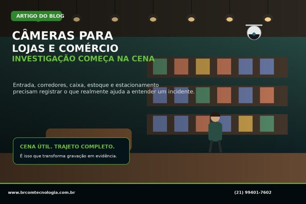 Câmeras de segurança instaladas em uma loja de comércio