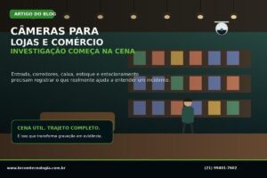 Câmeras de segurança instaladas em uma loja de comércio