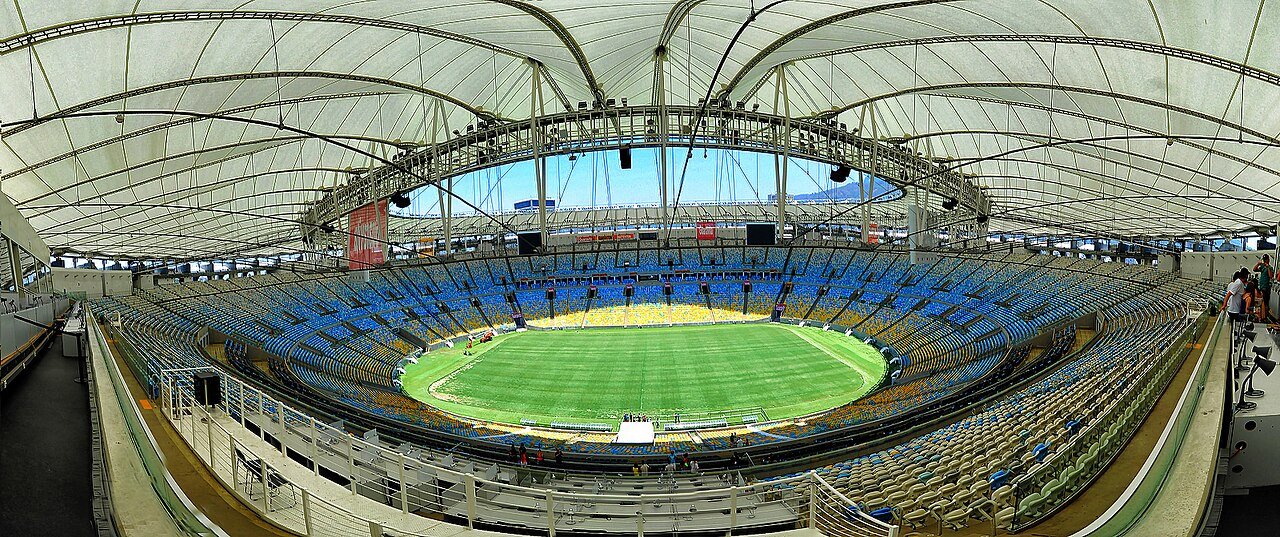 Vista real do Estádio do Maracanã no bairro Maracanã, Rio de Janeiro