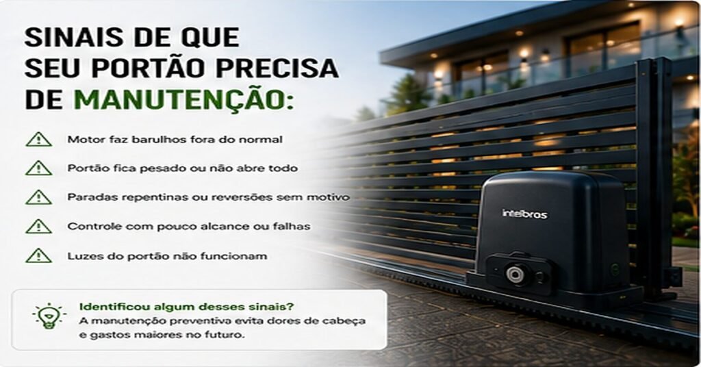 Motor de portão automático em manutenção técnica