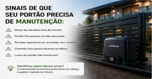 Motor de portão automático em manutenção técnica
