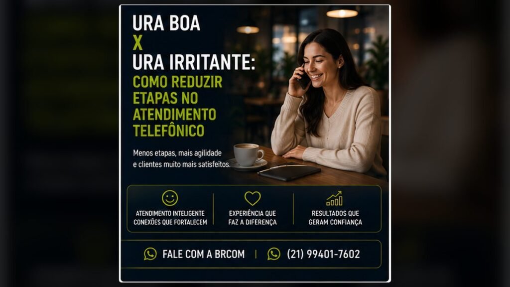Atendimento telefônico empresarial com URA e fila de chamadas