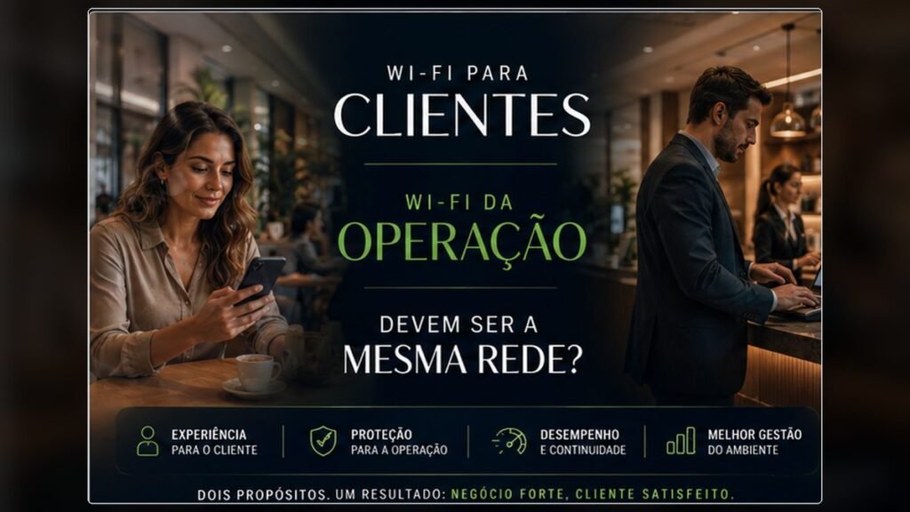 Rede Wi‑Fi separada para clientes e para a operação de um comércio